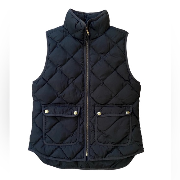 J. Crew Jackets & Blazers - J.Crew Black Excursion Quilted Down Vest Size Petite Small
